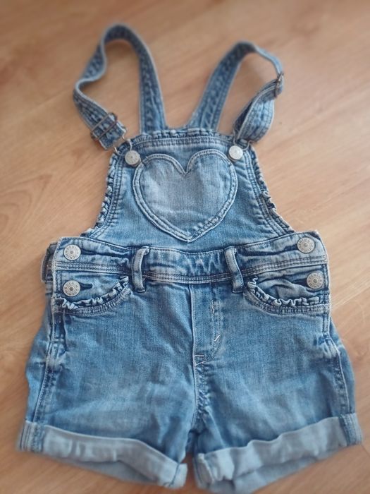 Szorty ogrodniczki 104 h&m 104 jeansowe 104 dziewczęce 104 na lato 104