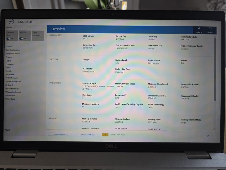 Laptop Dell Latitude 5521 i7-11850h Win 11 pro
