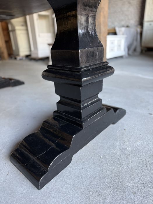 DUŻY Stół klasztorny drewniany TEKOWY loft  kolonialny czarny 225