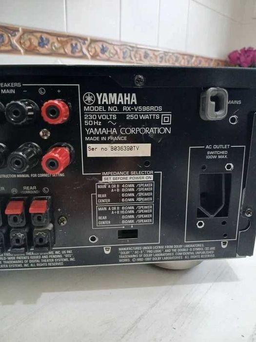 PEÇAS Amplificador Yamaha RX-V596RDS 100W 5.1 Avariado