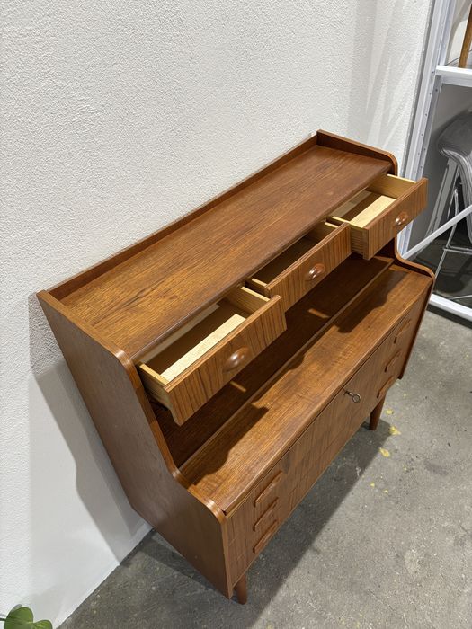 Skandynawski tekowy sekretarzyk biurko chatol Dania 1970s