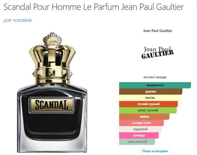 Scandal Pour Homme Le Parfum, Jean Paul Gaultier, Eau de Parfum Intense, парфуми, духи.