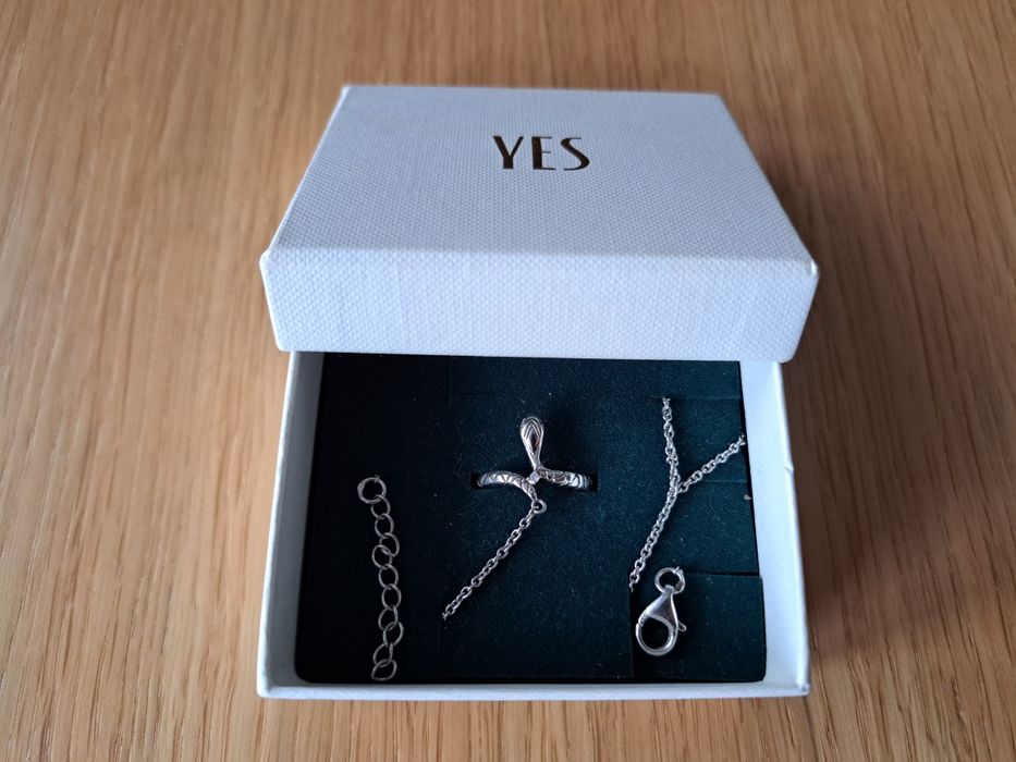 YES srebrny pierścionek z bransoletką