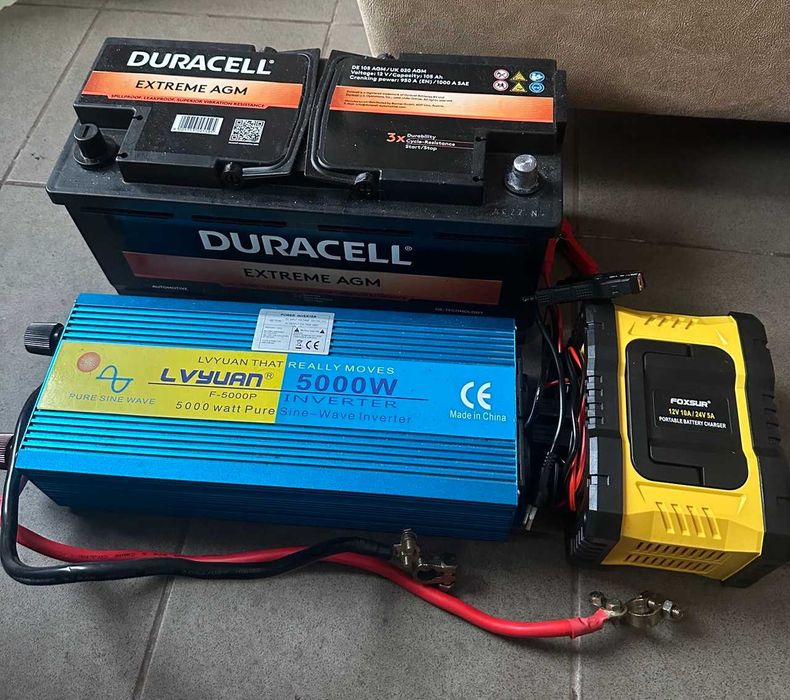 Комплект: Інвертор 2.5кВт + AGM АКБ 105Ah + Зарядка