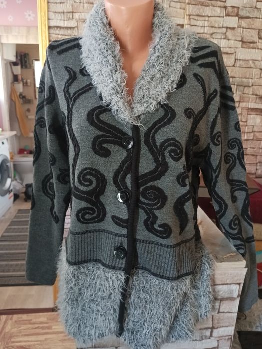 Sweter ciepły rozpinany damski XXL