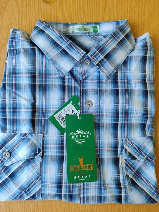 Сорочка чоловіча з коротким рукавом, 100% бавовна