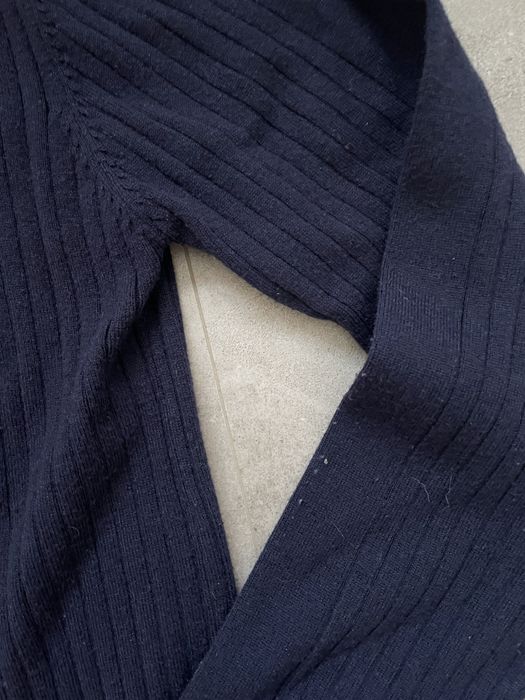Granatowy sweter zapinany Nature, S • wełna, elegancki