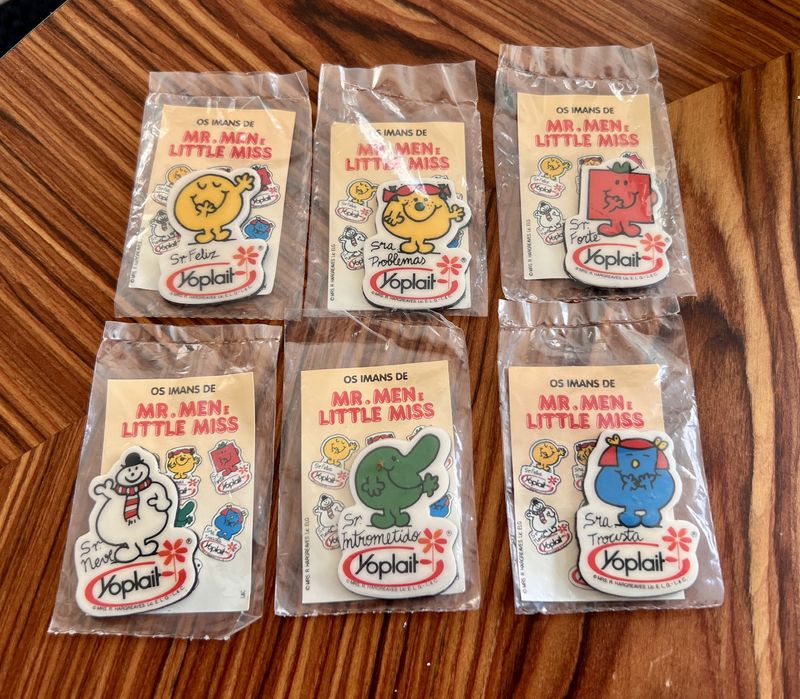 Coleção Completa de 6 Ímanes Mr. Men & Little Miss - Yoplait
