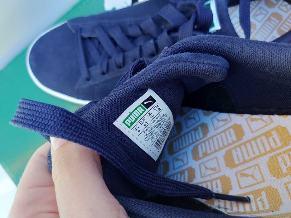 Sneakersy PUMA sportowe zamszowe niebieskie grsnat 43 suede