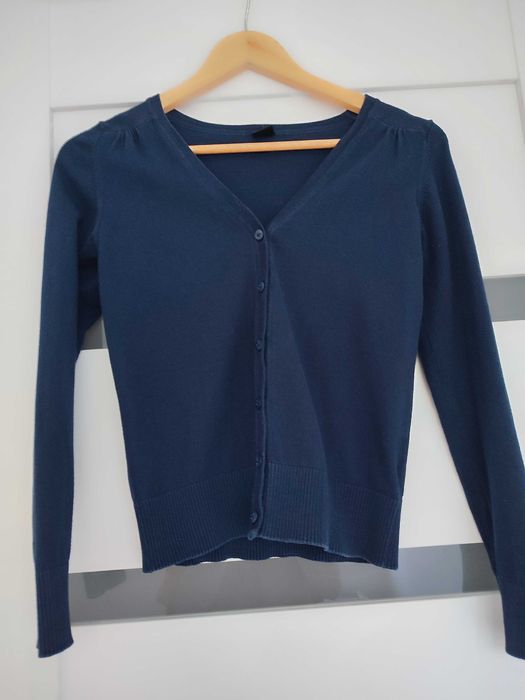 Dziewczęcy granatowy sweterek firmy Next rozmiar 146 mundurek szkolny