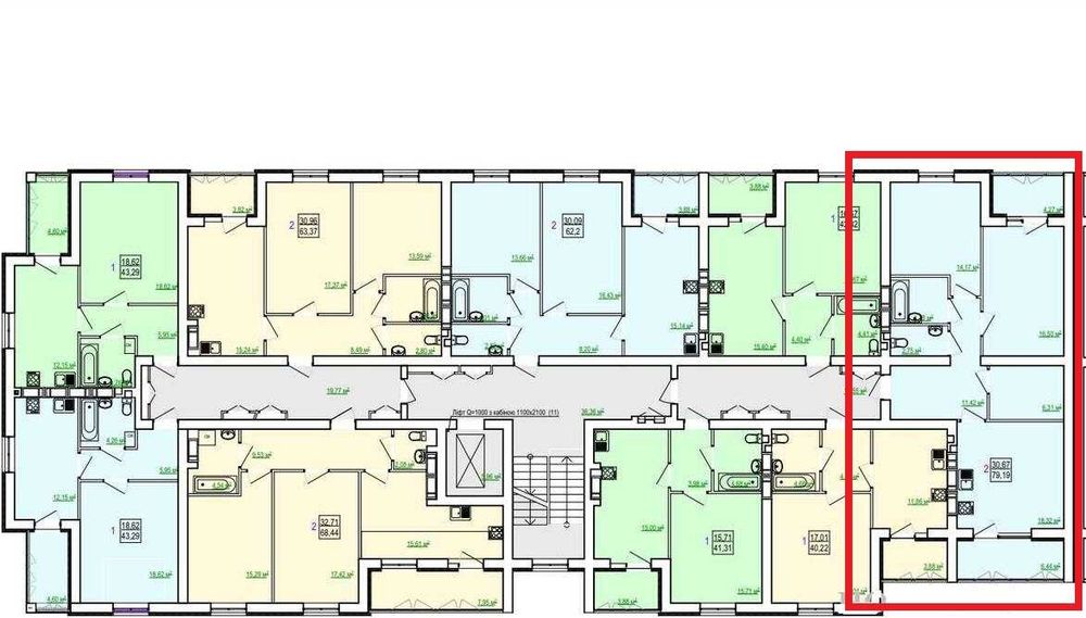 2-bed apartment, 79 m²