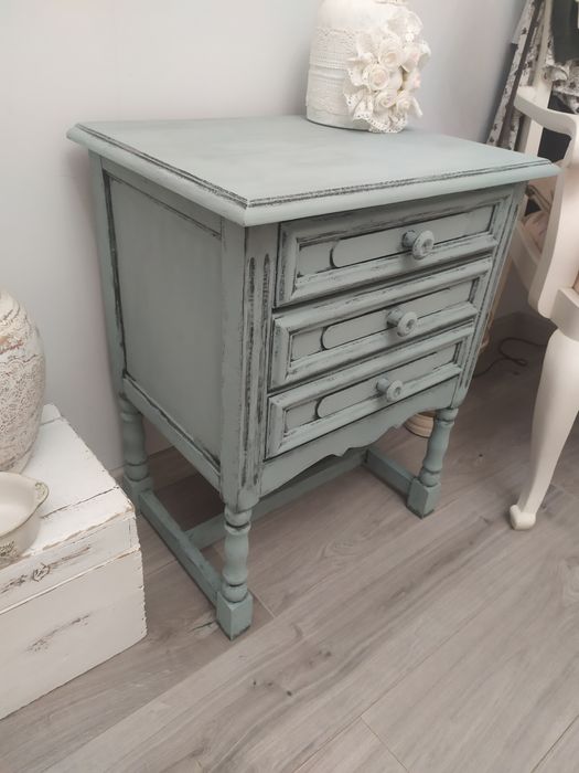 Szafka nocna drewniana,  stolik nocny, komoda, komódka, shabby chic