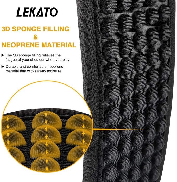 LEKATO pasek do gitary 3D gąbka LGS-1 regulowane