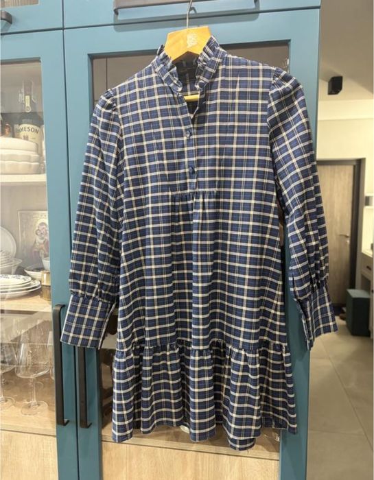Сукня, плаття zara, s-m, в клітинку