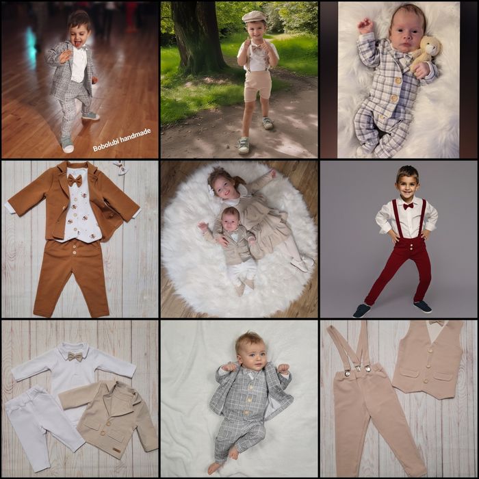 Garnitur handmade chłopięcy 80 86 92 ... niemowlęcy 62 68 74