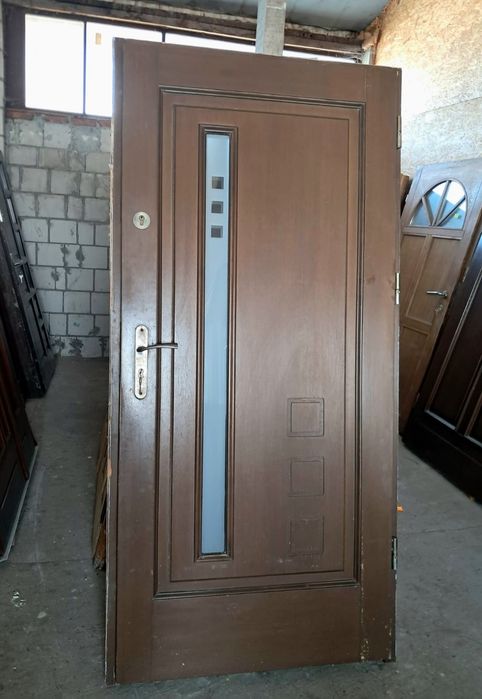 DRZWI Zewnętrzne Drewniane Sosnowe Wejściowe 101x211cm