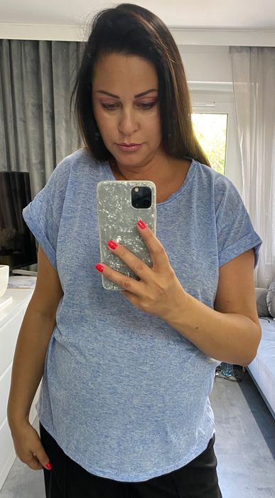 Niebieska Błękitna bluzka t-shirt melanż Atmosphere Primark L-XXL