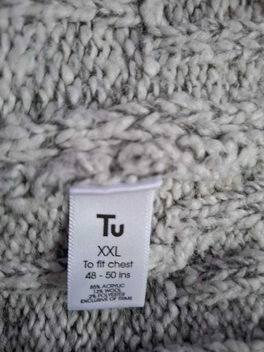 Sweter męski XXL - golf zapinany na zamek - obwód 140cm