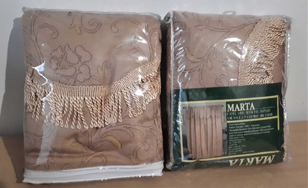 nowe zasłony 2 szt. beżowo - brązowe duże kotary