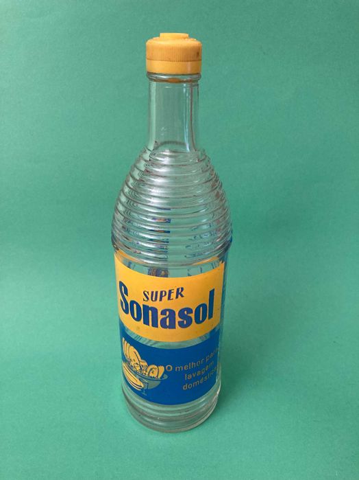 Muito rara garrafa em vidro do Detergente Sonasol Antiga Anos 60