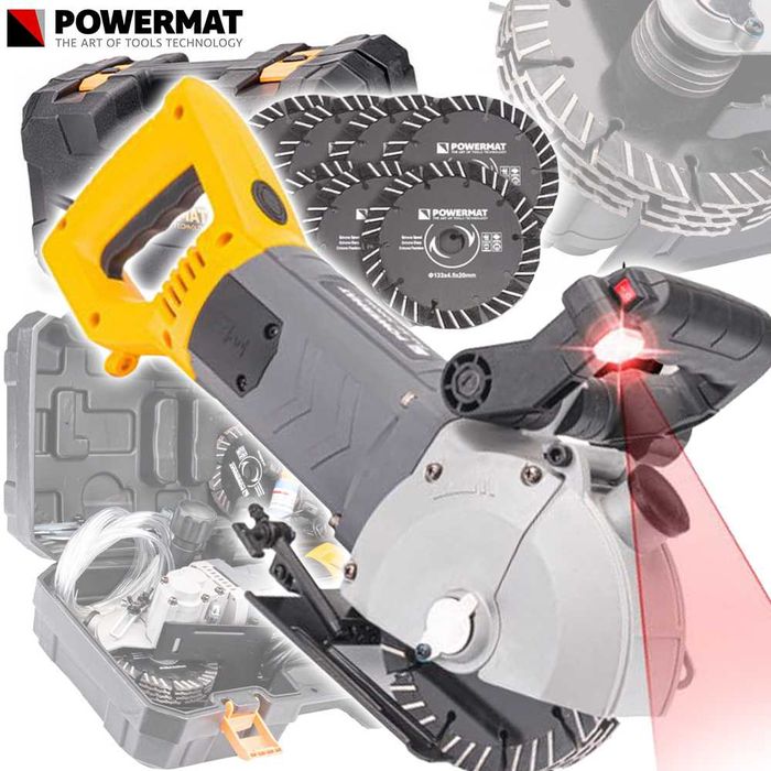 POWERMAT Bruzdownica Regulacja Bruzd Zraszanie Tarcz 3000w PM0908