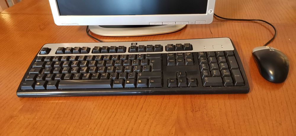 Monitor, teclado e rato HP