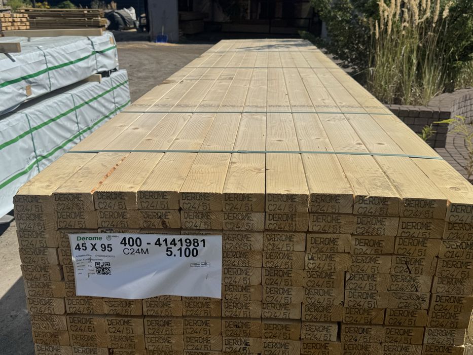 BWS - Drewno Konstrukcyjne 45x95mm Suche Strugane C24 Świerk