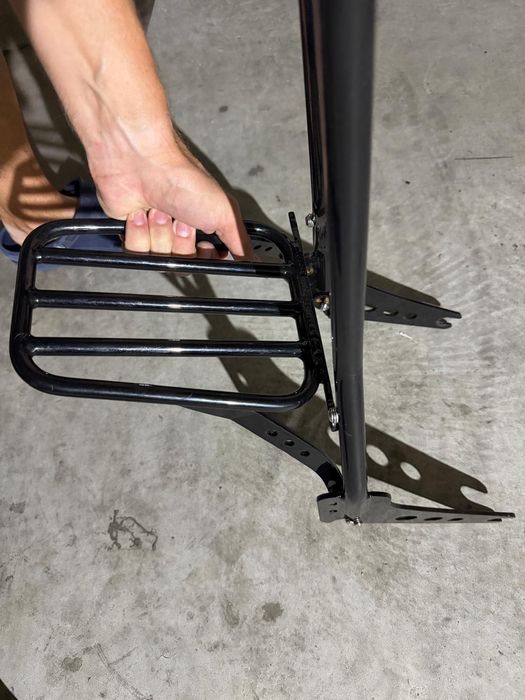Sissy Bar King/Passenger Backrest 25" Detachable Luggage Rack for Harley-Davidson Softail Street Bob - Black