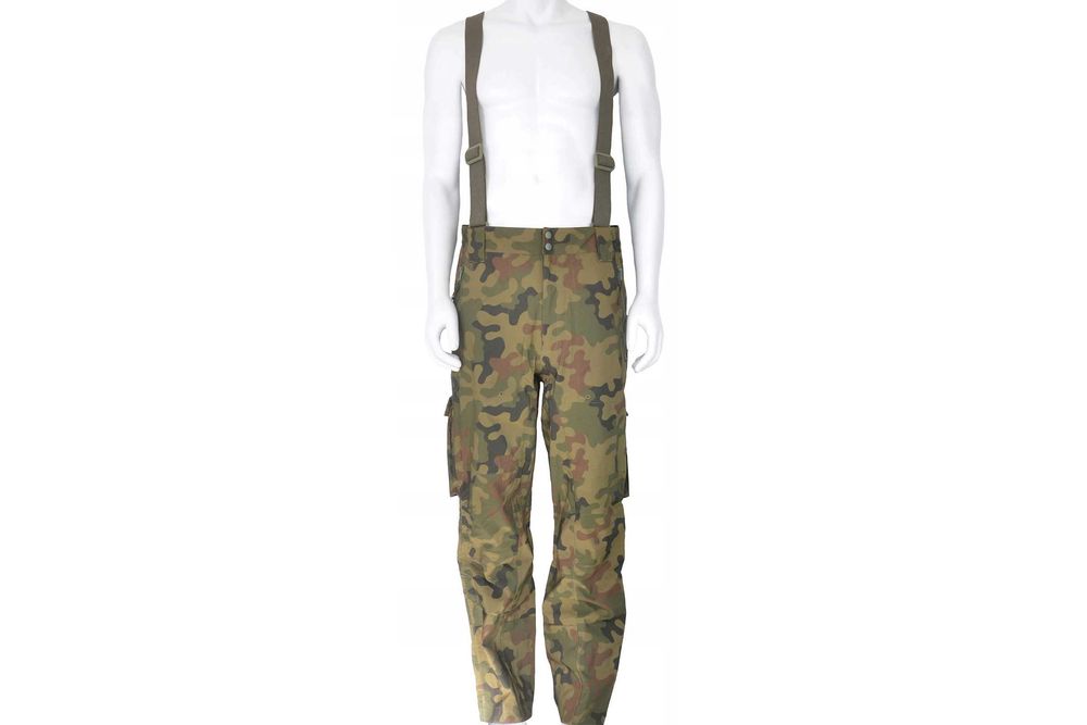 Spodnie wojskowe z szelkami ubrania ochronnego Arlen wz. 128Z/MON - rozmiar XL/XL | Jak nowe!