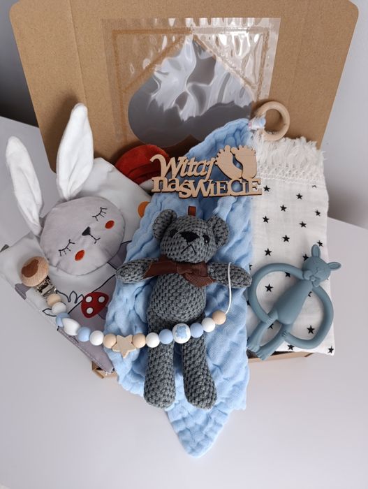 Zestaw prezentowy dla niemowlaka prezent babyshower narodziny chrzest