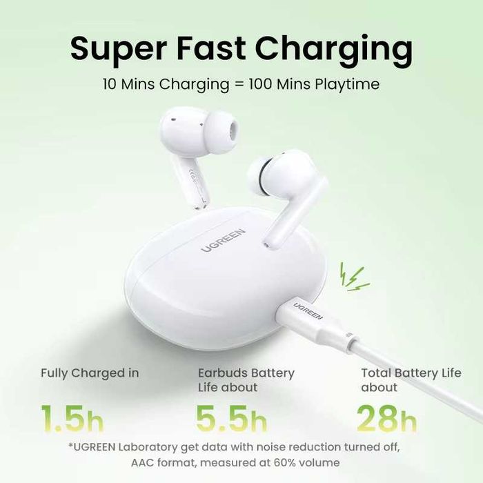 UGREEN Навушники P3 HiTune TWS ENC IPX5 Bluetooth 5.4 0,06s