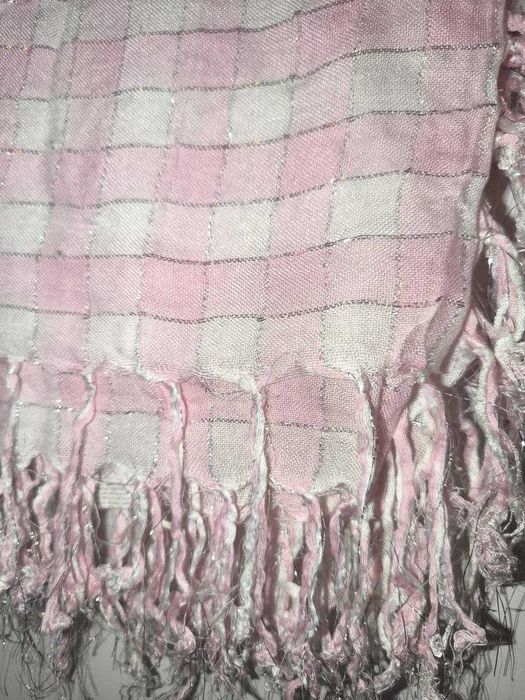 Lenço Cor de Rosa e Branco - Para usar ao pescoço - Mulher