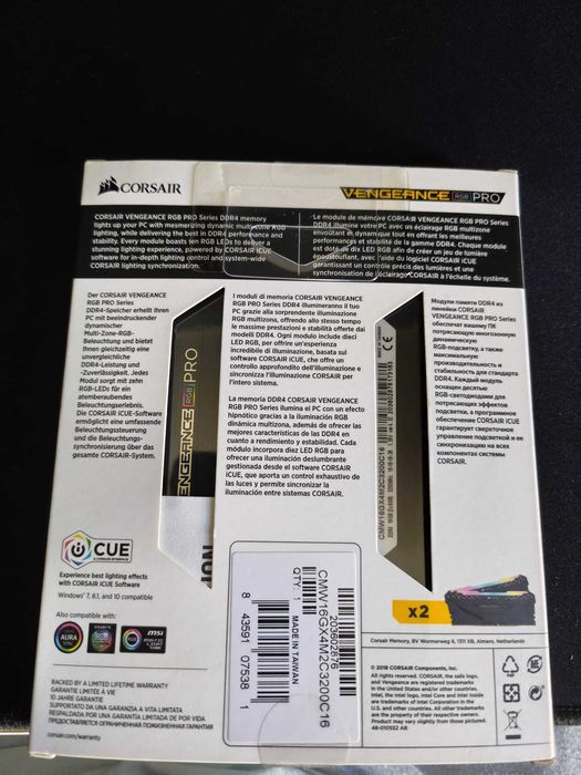 RAM Vengeance RGB PRO - 2X8gb 3200MHz  DDR4