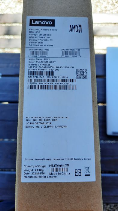 Laptop IdeaPad3 17ADA05