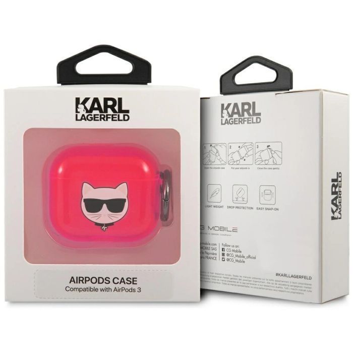 Etui Karl Lagerfeld Choupette na AirPods 3 - różowe
