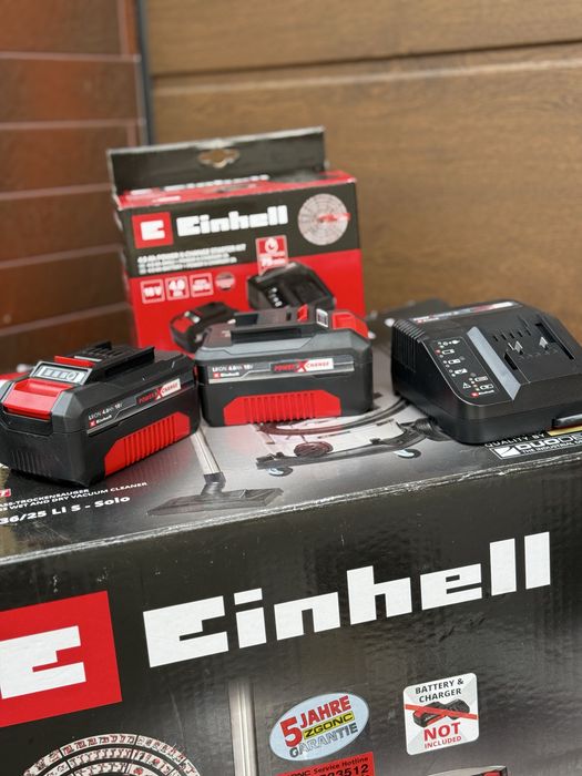 Odkurzacz przemysłowy aku 2x4ah einhell te-vc 36/25li