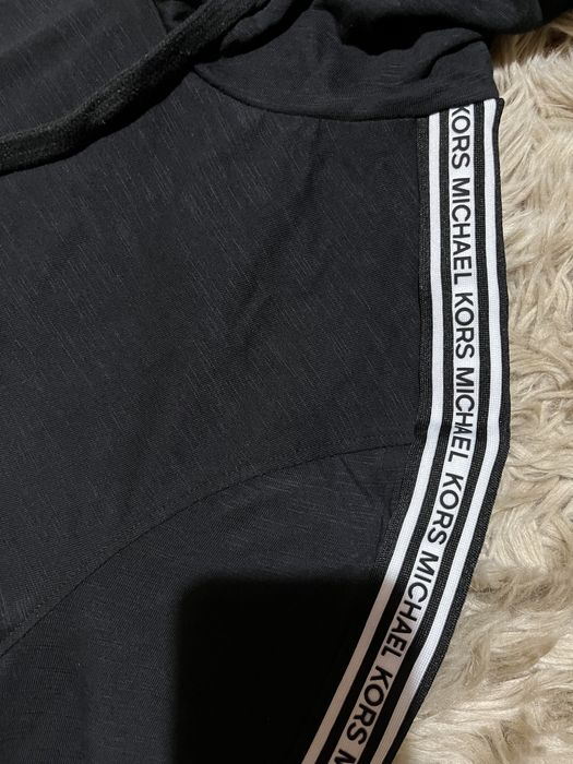 Michael Kors bluza z kapturem czarna logo mk i lampas r S M