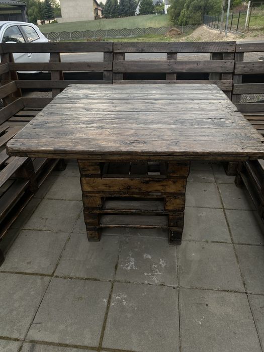 Meble ogrodowe z palet – ręczna robota, stan bardzo dobry