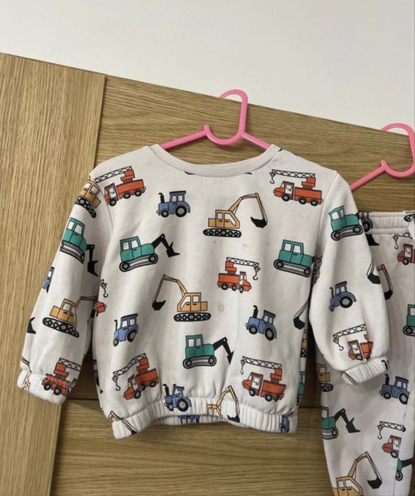 Dres komplet w auta koparki dzwig traktor 86 primark dla chlocpa