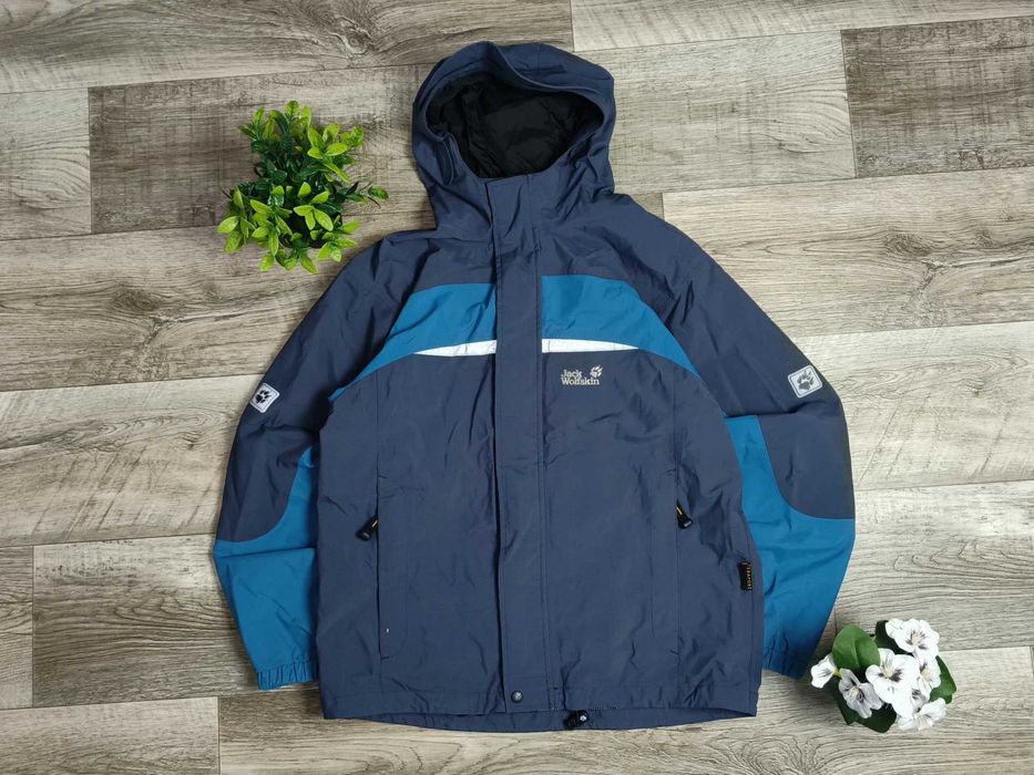 [S-M] JACK WOLFSKIN вітрівка на мембрані трекінгова чоловіча синя
