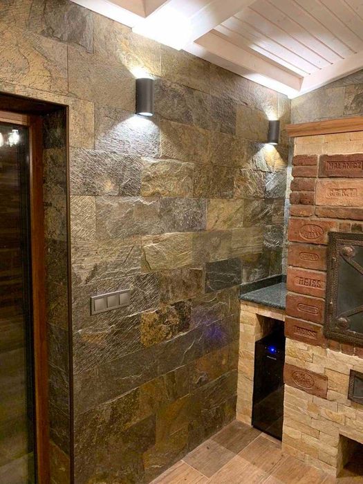 Камінь натуральний Індійський сланець облицювальна плитка Forest Green