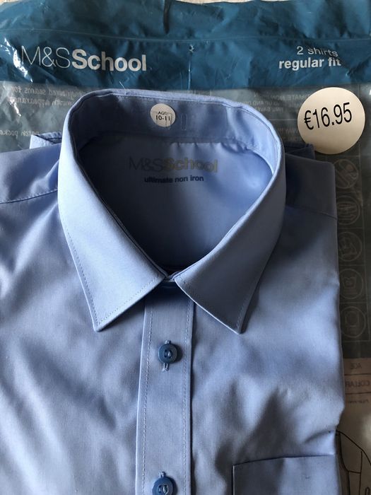 Рубашка (белая или голубая) школьникуM&S на мальчика 9-10 и 10-11 лет