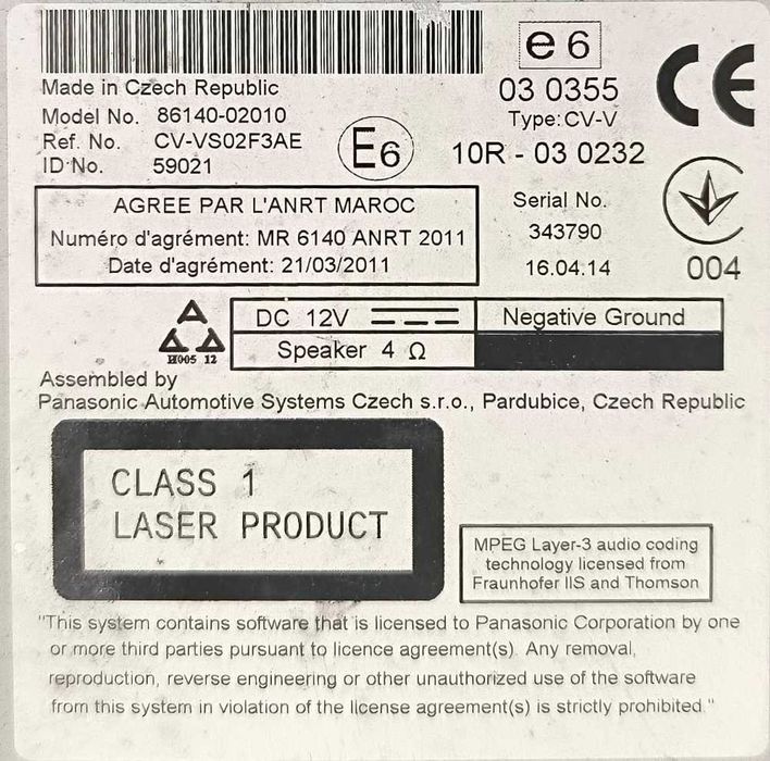 Rádio / Auto Rádio 86140-02010 - TOYOTA AURIS