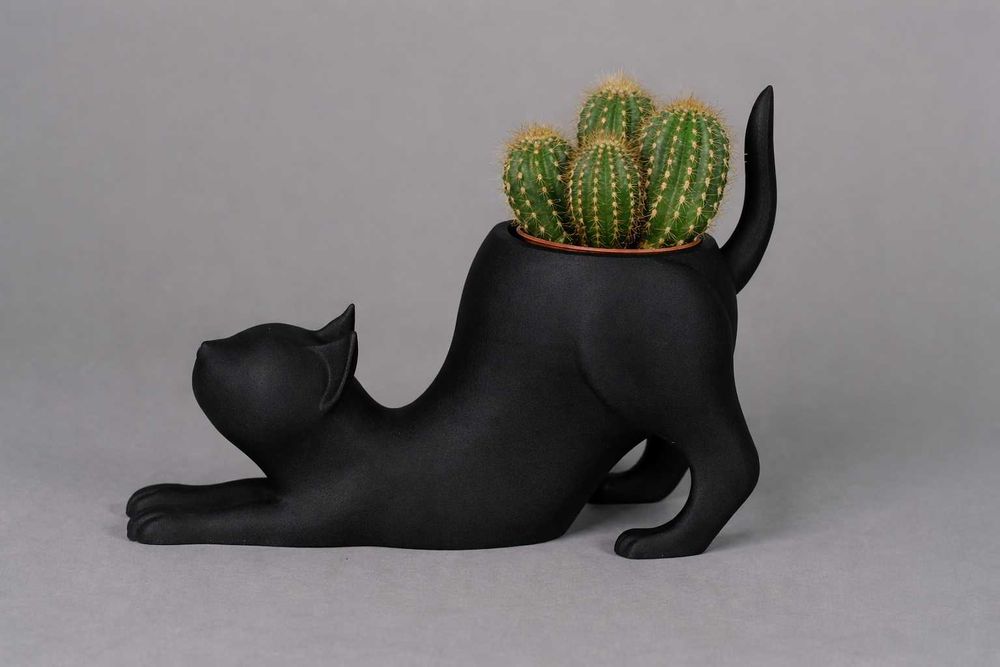 Vaso decorativo em forma de gato – ideal para suculentas ou catos