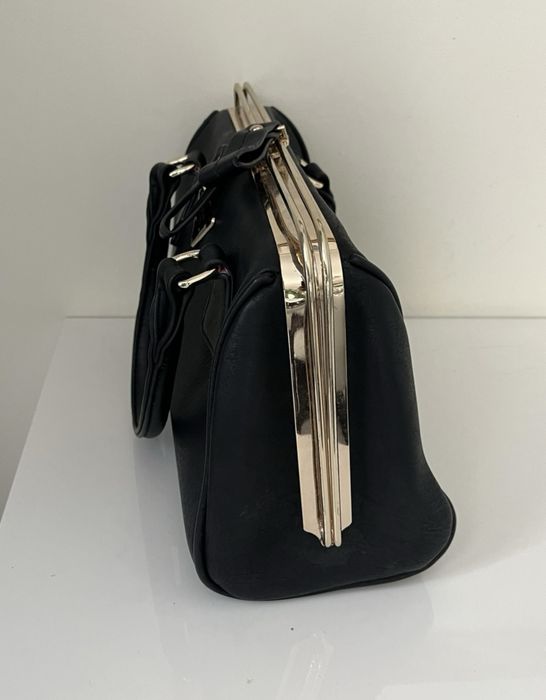 PRADA inspirowana Czarna torebka damska ze zlotymi elementami