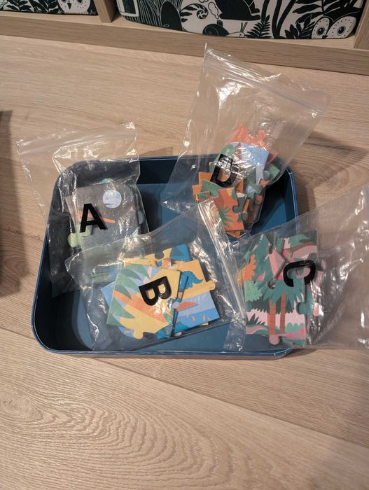 Janod Puzzle progresywne w walizce Dinozaury 4 układanki