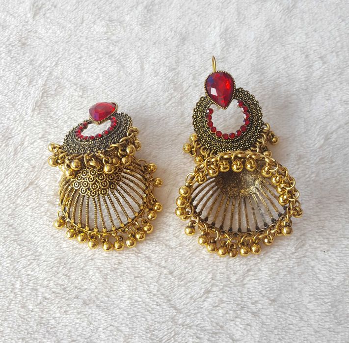 Kolczyki indyjskie pakistańskie jhumki duże cygańskie orient boho etno