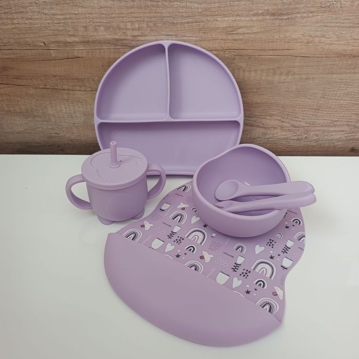 Набір дитячого посуду/дитячий силіконовий посуд/Детская посуда