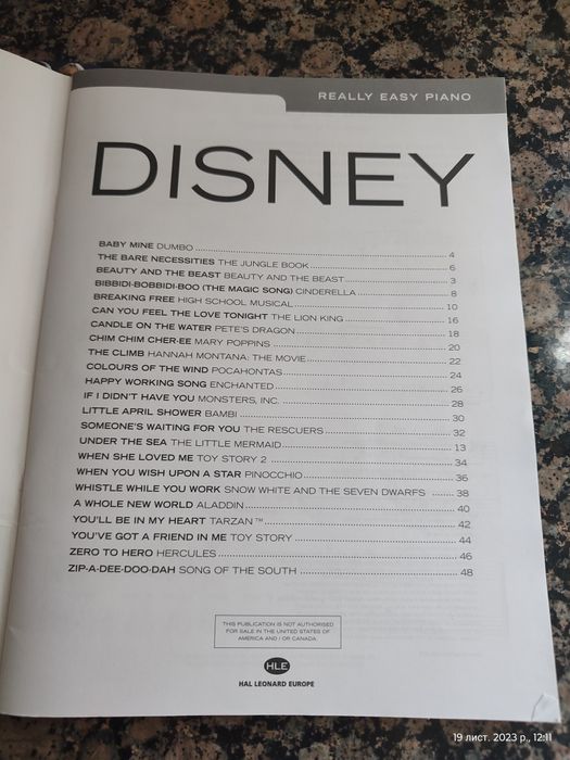 Partituras para piano "DISNEY "