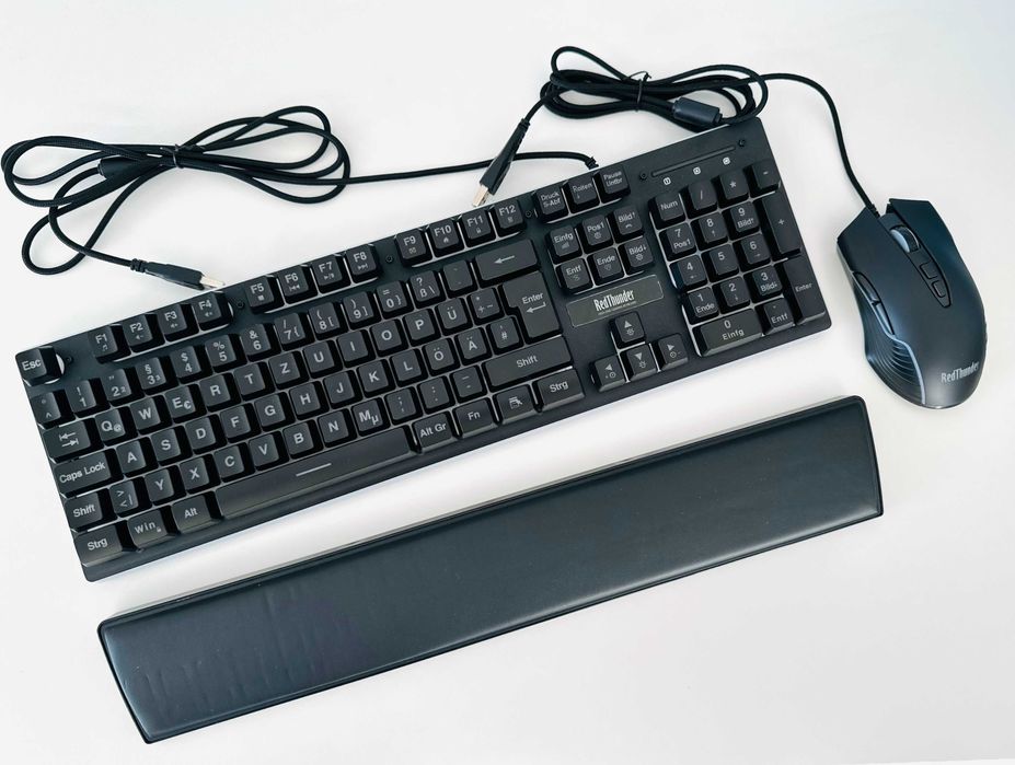 Провідна ігрова RGB клавіатура RedThunder K10 + миша та підставка